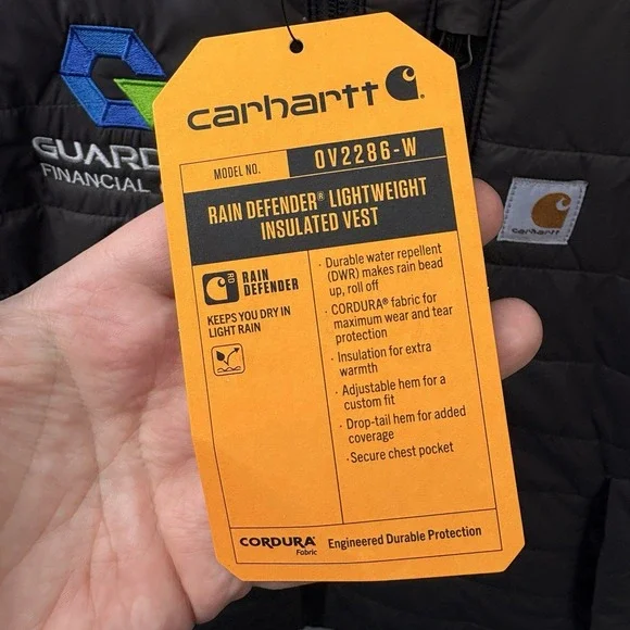 Carhartt Rain Defender Lightweight Insulated Vest OV2286-W Women's Size Small - Picture 6 of 9